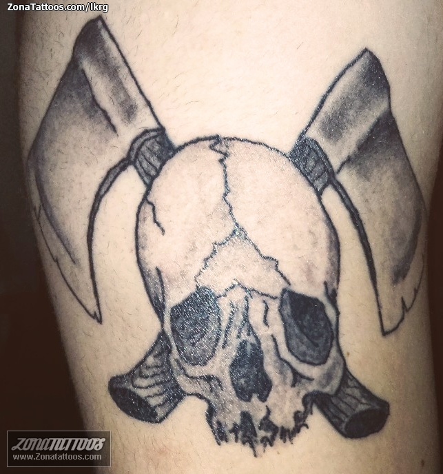 Tattoo of Skulls Axes Gothic