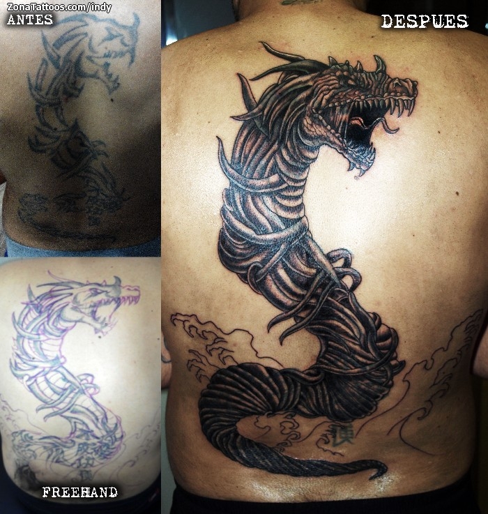 Best Tattoo Cover Up  From bad tatto turn into STUNNING Dragon Tattoo Asia   Tadashi Tattoo  YouTube