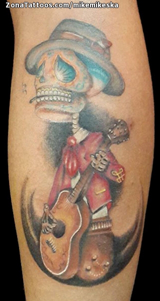 skull with guitar tattoo done by jassi tattoos  Metal tattoo Tattoos for  guys Rock tattoo