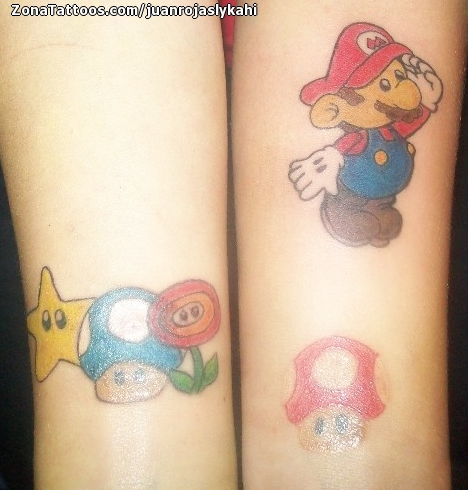 Arm Super Mario Tattoo by Leds Tattoo