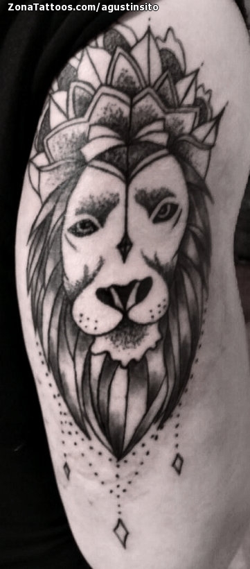 Tatuaje de Leones, Animales, Mándalas