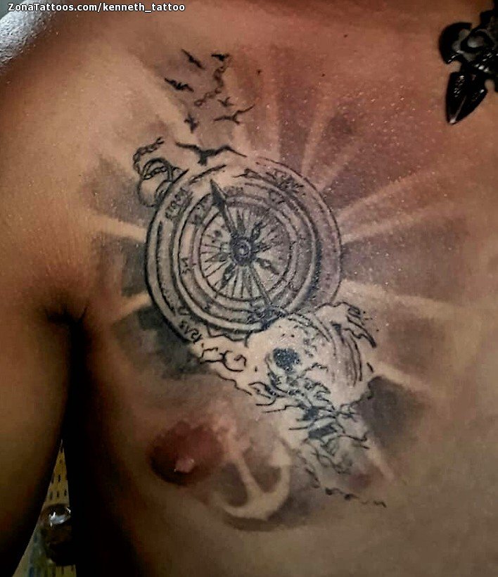 Tattoo of Compasses, Chest