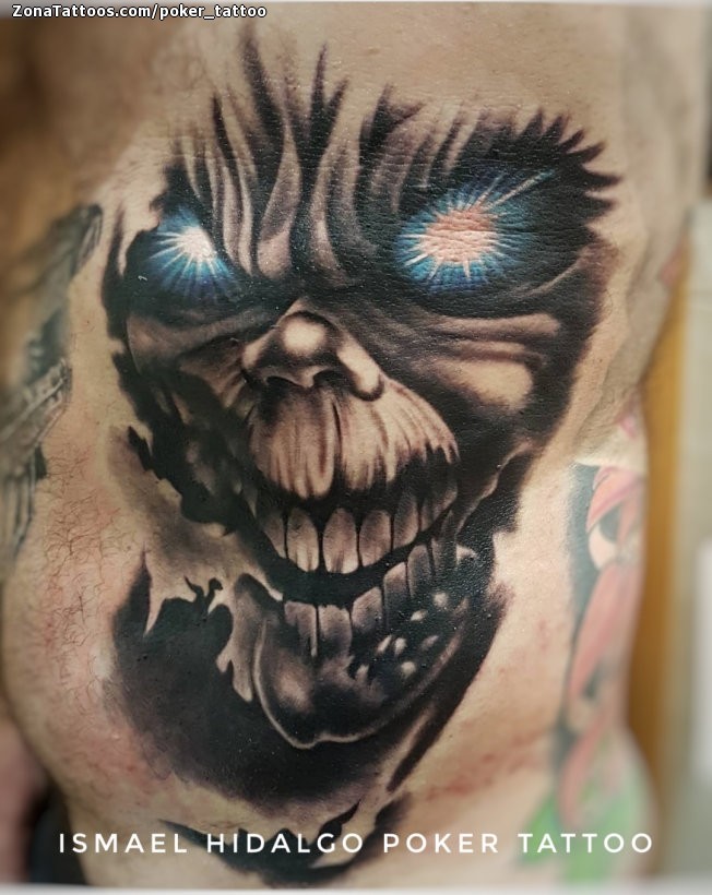 PowerLine Tattoo  Tattoos  Evan Olin  Realistic Iron Maiden Eddie  tribute tattoo