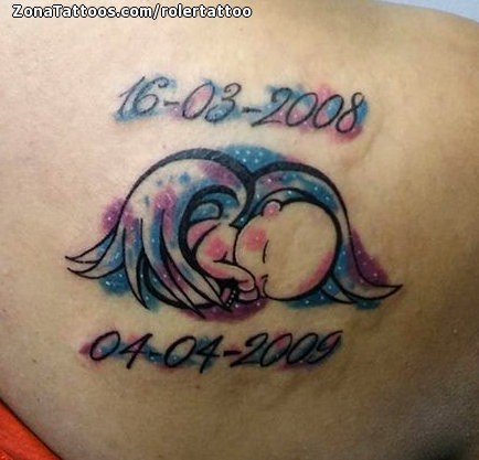 Tatuaje De Acuarela Angelitos Bebes