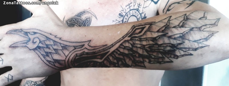 Tattoo of Eagles, Forearm, Birds