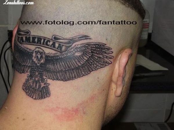 Tattoo of Head, Eagles, Birds