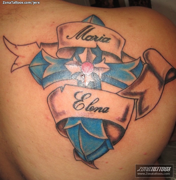 Tatuaje de Cruces, Letras, Nombres