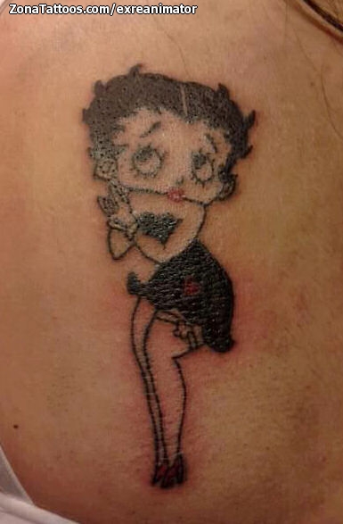 Outline Betty Boop Tattoo Design Betty Boop  照片图像