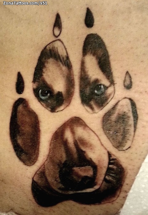 Tatuaje de Perros, Huellas, Animales