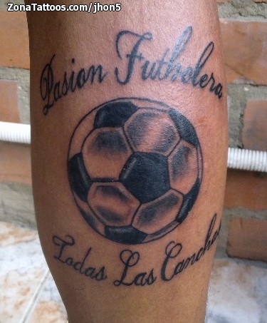 Tatuaje de Deportes, Letras, Balones