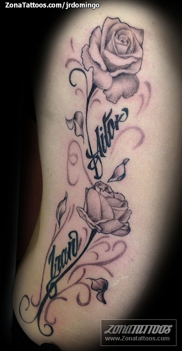 Tatuaje de Rosas, Flores, Nombres