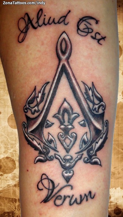 Tattoo of Assassins Creed Videogames Symbols