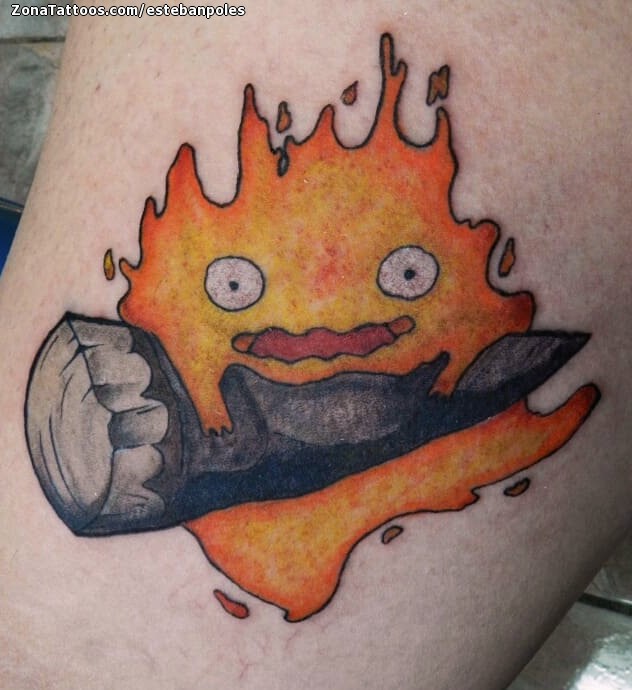 howls moving castle tattoo calcifer