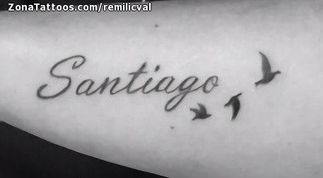 Tatuaje de Santiago, Nombres, Letras