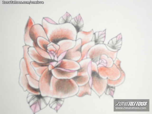 Tattoo flash photo Roses, Flowers