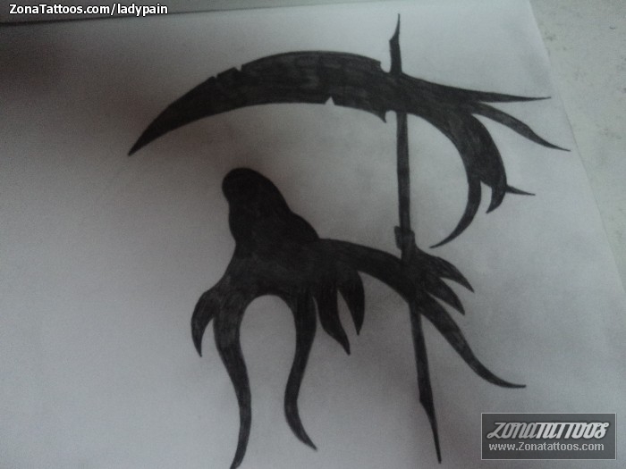 Tattoo flash photo Grim Reapers, Scythes