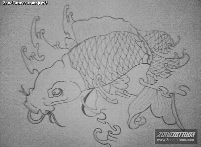 Tattoo flash photo Koi, Fish