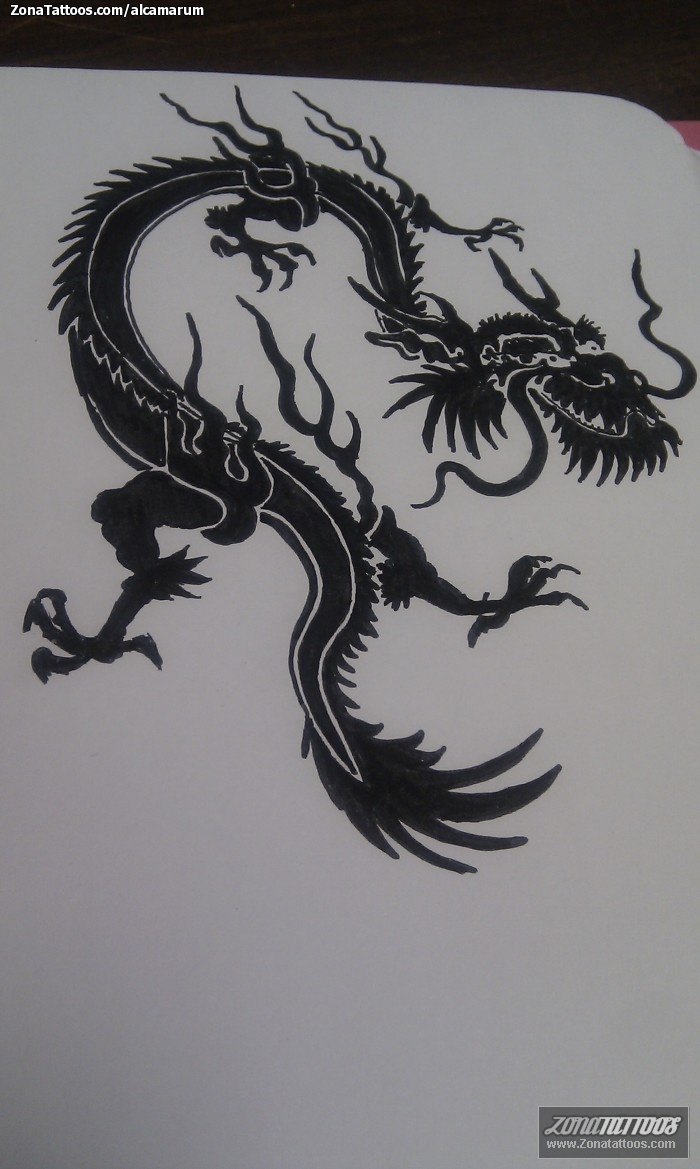 Tattoo flash photo Dragons, Fantasy