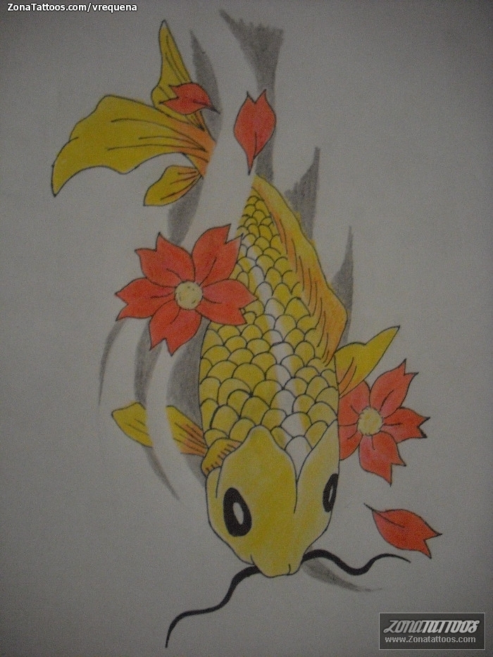 Tattoo flash photo Koi, Fish, Animals