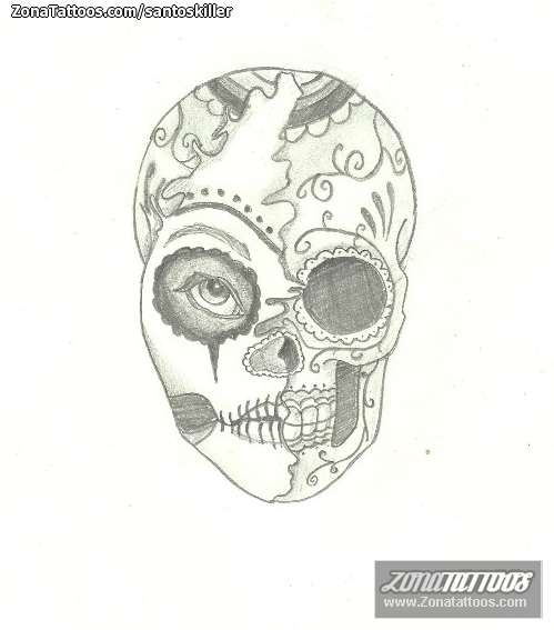 Tattoo flash photo Skulls, Sugar Skull