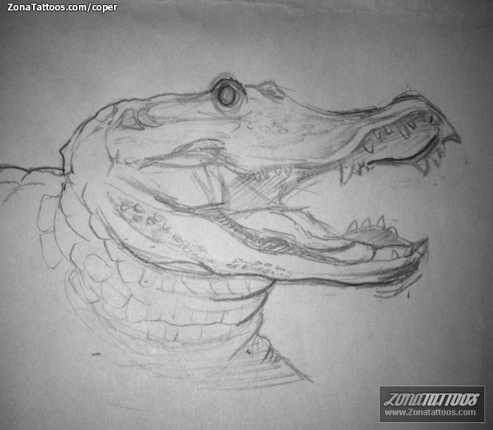 Tattoo flash photo Crocodiles, Animals