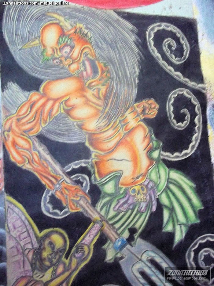 Tattoo flash photo Asian, Demons