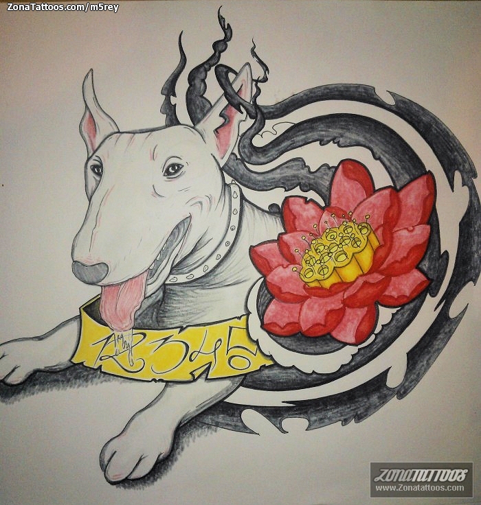 Tattoo flash photo Dogs, Animals, Flowers