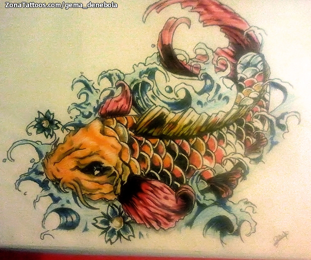 Tattoo flash photo Koi, Fish, Asian