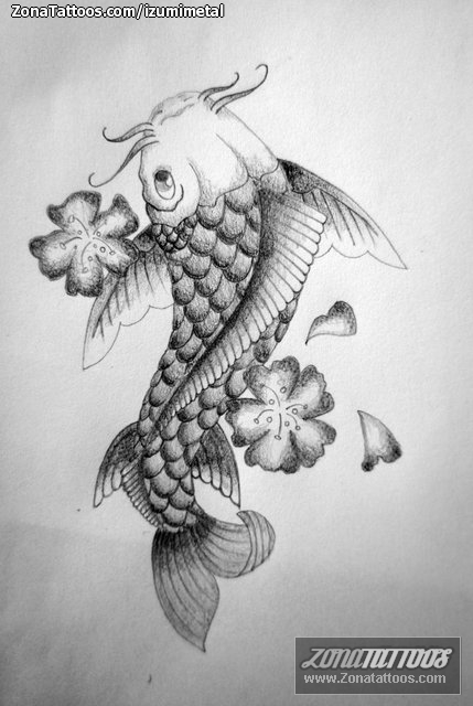 Tattoo flash photo Koi, Fish, Asian