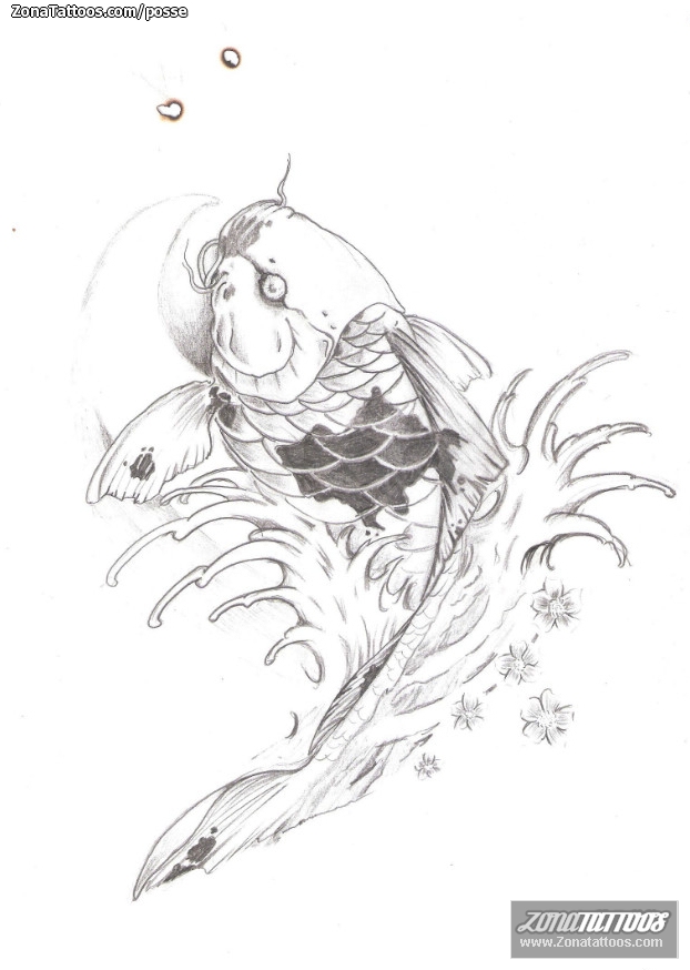 Tattoo flash photo Koi, Fish, Asian