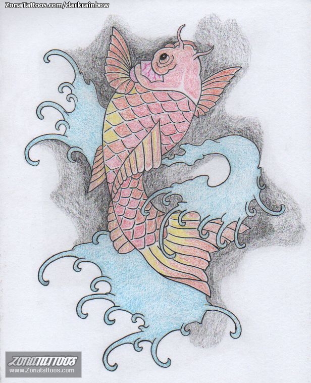 Tattoo flash photo Koi, Fish, Animals