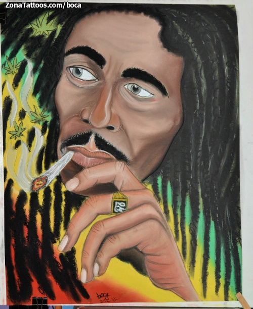 Tattoo flash photo People, Bob Marley, Portraits