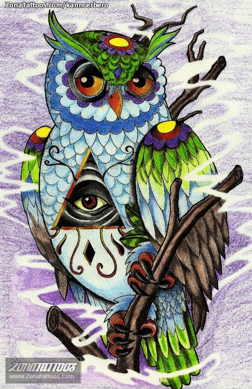 Tattoo flash photo Owls, Birds, Animals