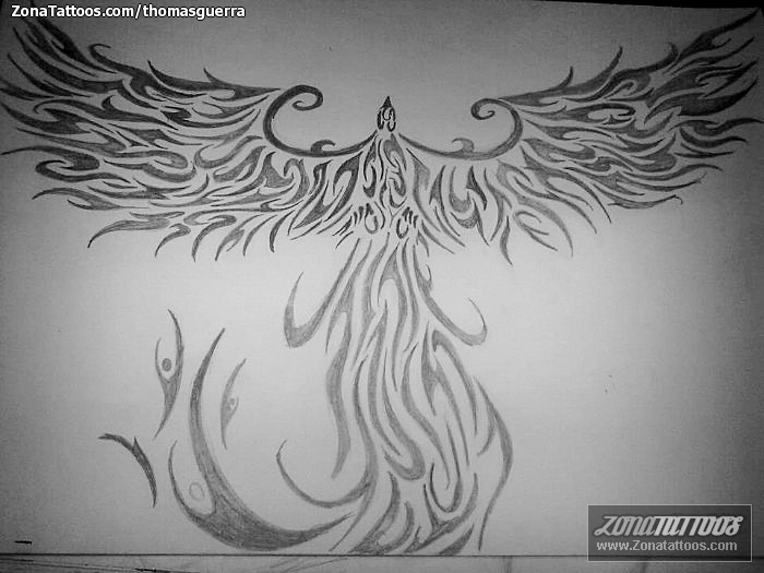 Tattoo flash photo Phoenix, Fantasy