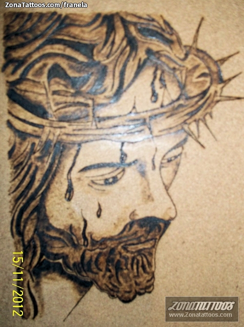 Tattoo flash photo Christ, Religious