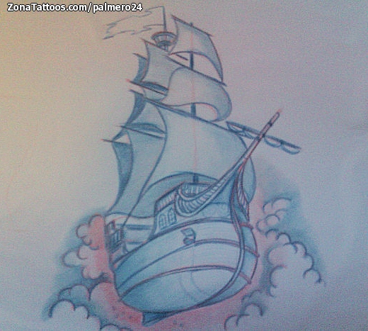 Tattoo flash photo Boats, Vehicles