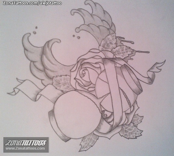 Tattoo flash photo Flowers, Roses