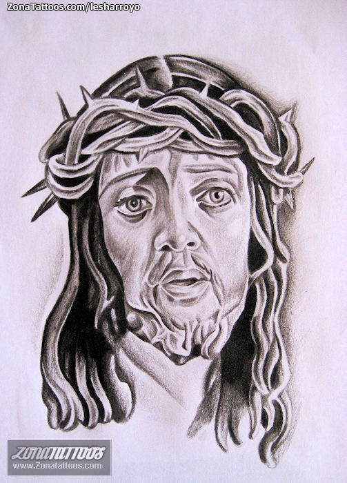 Tattoo flash photo Christ, Religious