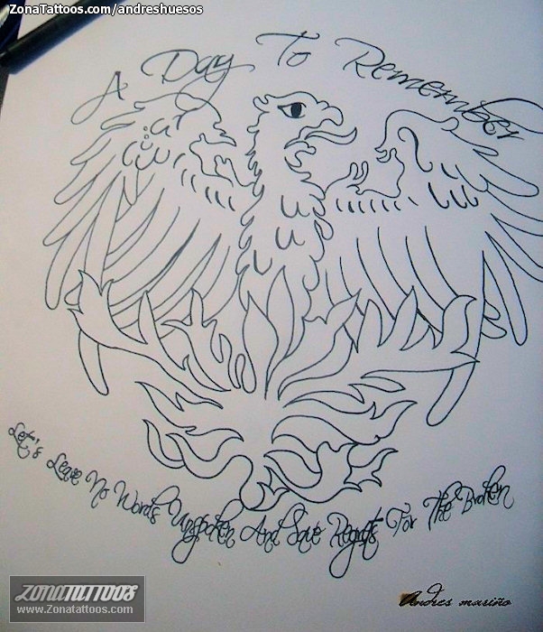 Tattoo flash photo Phoenix, Fantasy