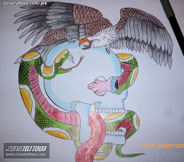 Tattoo flash photo Eagles, Snakes, Animals