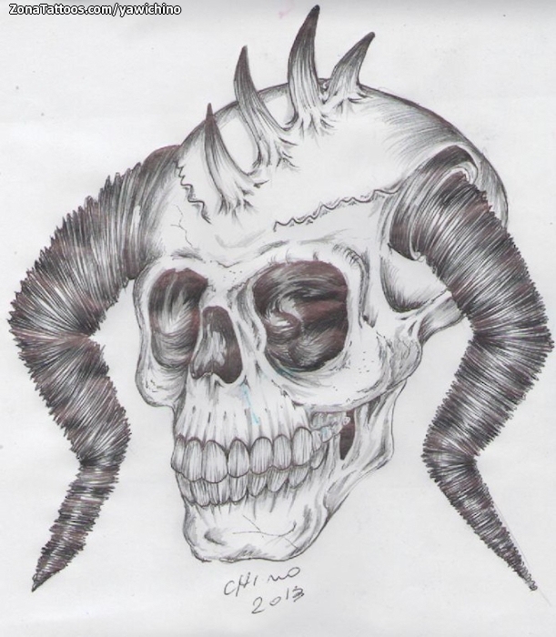 Tattoo flash photo Skulls, Gothic