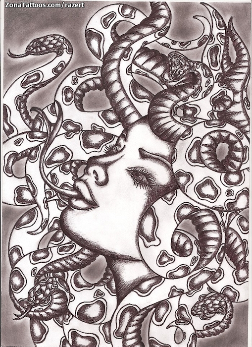 Tattoo flash photo Mythology, Medusa