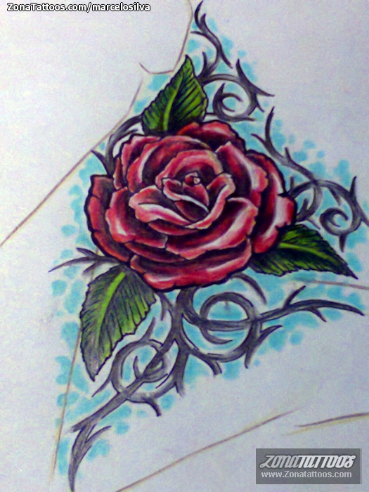 Tattoo flash photo Roses, Flowers