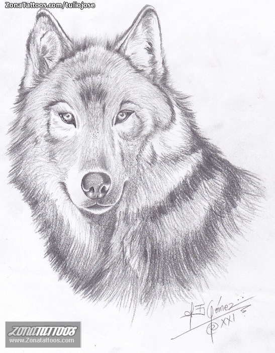 Tattoo flash photo Wolfs, Animals