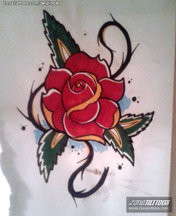 Tattoo flash photo Flowers, Roses