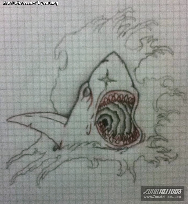 Tattoo flash photo Sharks, Animals