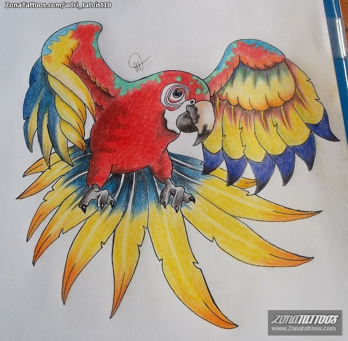 Tattoo flash photo Parrots, Animals, Birds