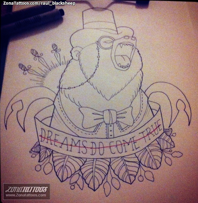 Tattoo flash photo Bears, Animals