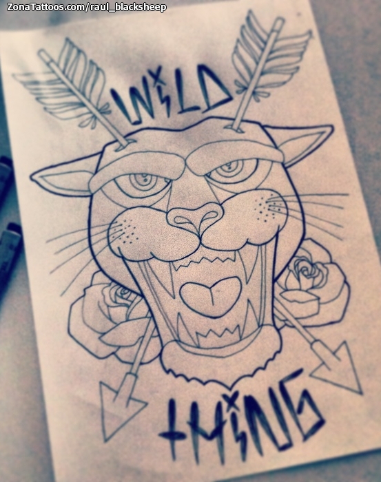 Tattoo flash photo Animals, Tigers