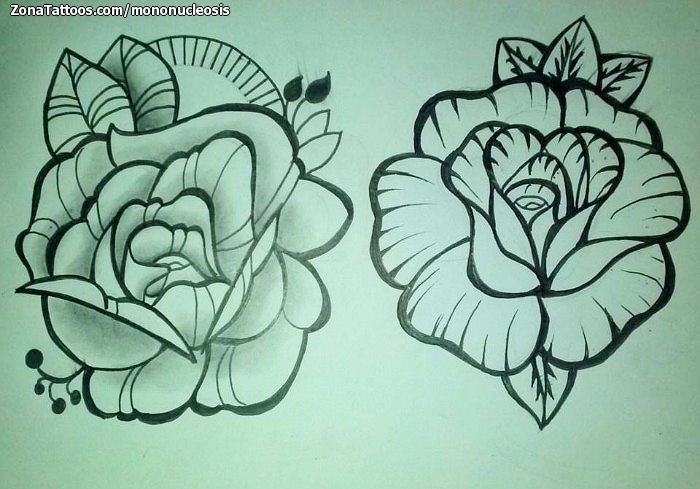 Tattoo flash photo Flowers, Roses